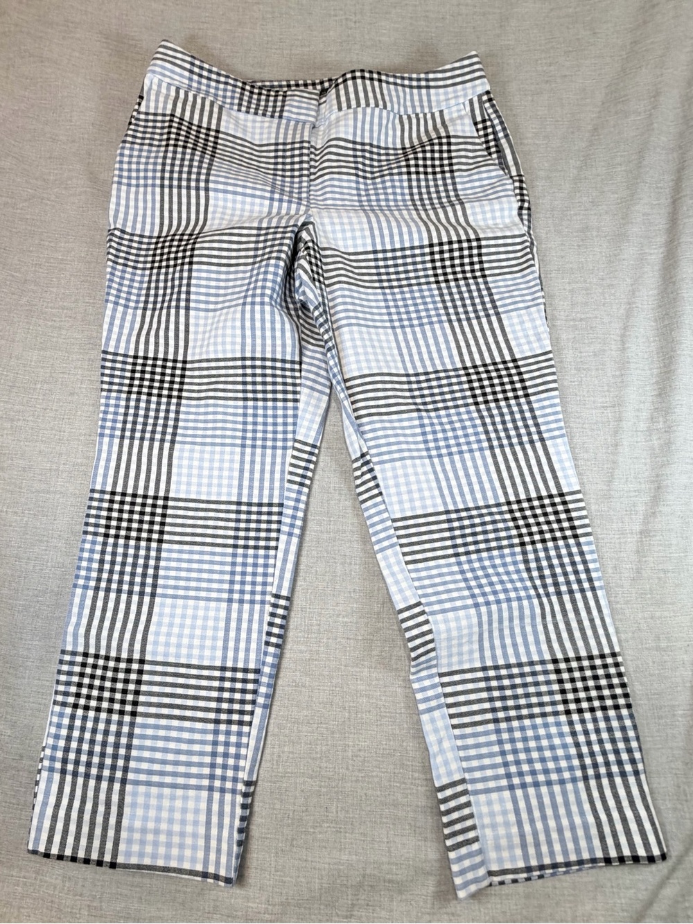 Ann Taylor Factory womans Plaid Pant - Light Blue & Black